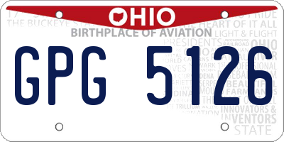 OH license plate GPG5126