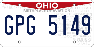 OH license plate GPG5149