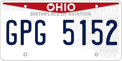 OH license plate GPG5152
