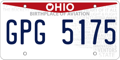 OH license plate GPG5175