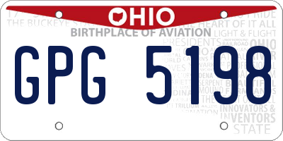 OH license plate GPG5198