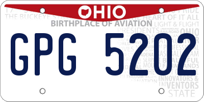 OH license plate GPG5202