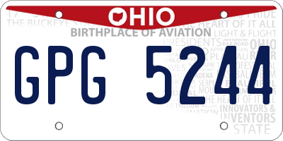 OH license plate GPG5244