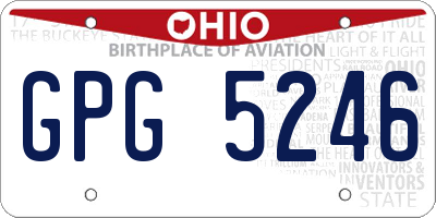 OH license plate GPG5246