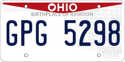 OH license plate GPG5298
