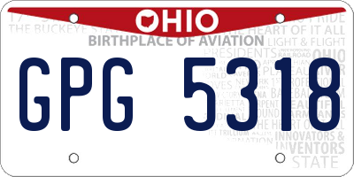 OH license plate GPG5318