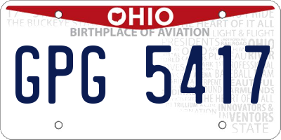 OH license plate GPG5417