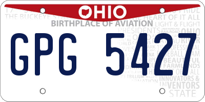 OH license plate GPG5427