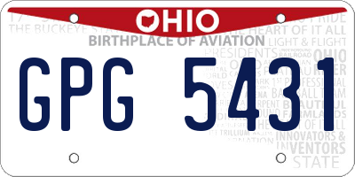 OH license plate GPG5431