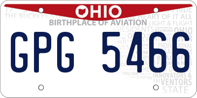OH license plate GPG5466