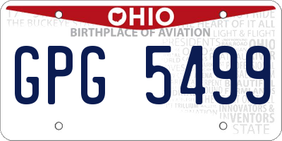 OH license plate GPG5499