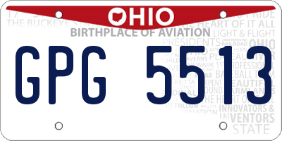 OH license plate GPG5513