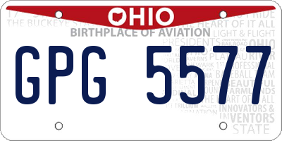 OH license plate GPG5577