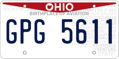 OH license plate GPG5611