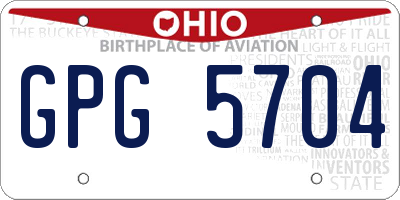 OH license plate GPG5704