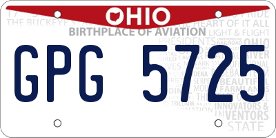 OH license plate GPG5725