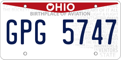 OH license plate GPG5747