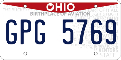 OH license plate GPG5769