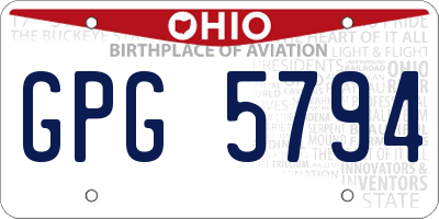 OH license plate GPG5794