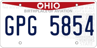 OH license plate GPG5854