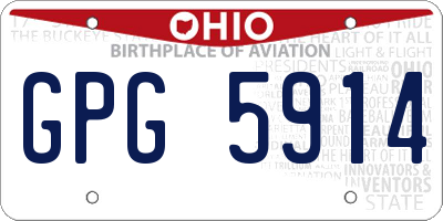 OH license plate GPG5914