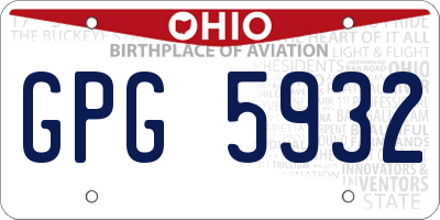 OH license plate GPG5932