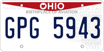 OH license plate GPG5943