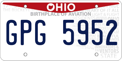 OH license plate GPG5952