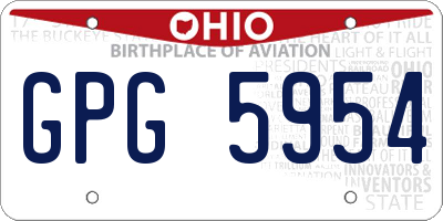 OH license plate GPG5954