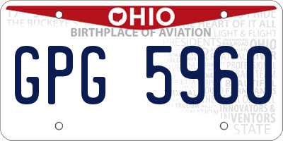 OH license plate GPG5960