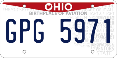 OH license plate GPG5971