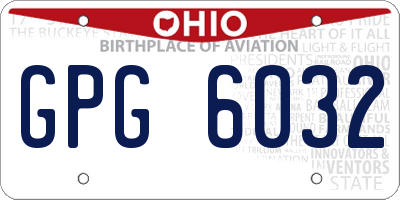 OH license plate GPG6032