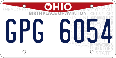 OH license plate GPG6054