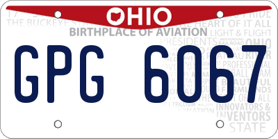 OH license plate GPG6067