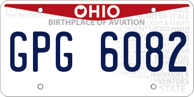 OH license plate GPG6082