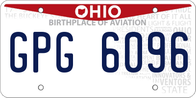 OH license plate GPG6096