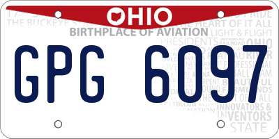 OH license plate GPG6097