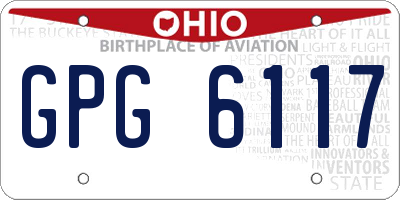 OH license plate GPG6117
