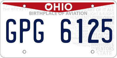 OH license plate GPG6125