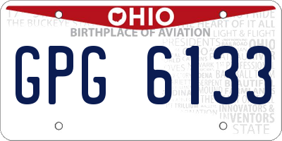OH license plate GPG6133
