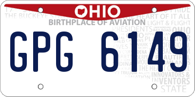 OH license plate GPG6149
