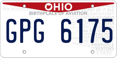 OH license plate GPG6175