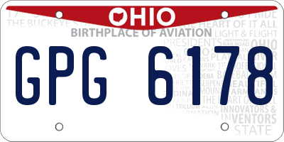 OH license plate GPG6178