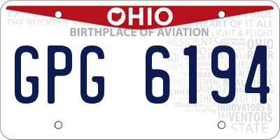 OH license plate GPG6194
