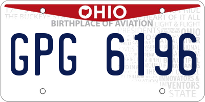 OH license plate GPG6196