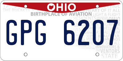 OH license plate GPG6207