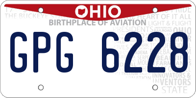 OH license plate GPG6228