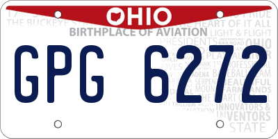 OH license plate GPG6272