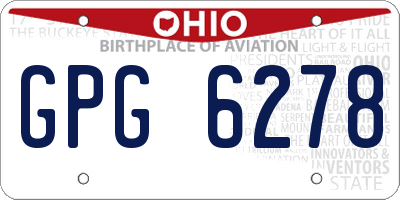 OH license plate GPG6278