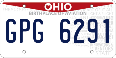OH license plate GPG6291